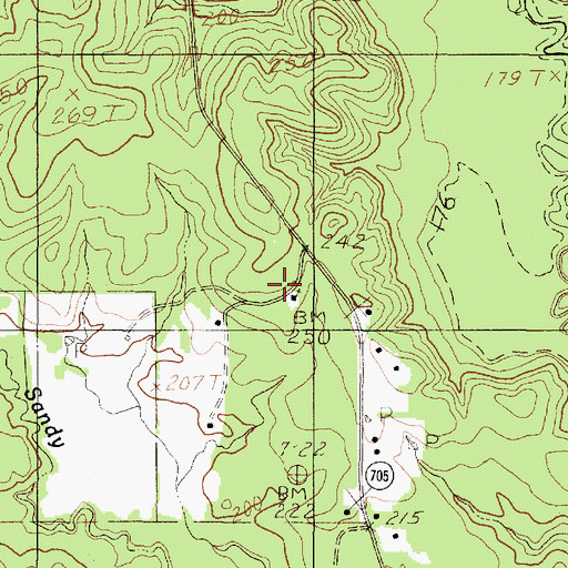 Topographic Map of Pisgah Church, TX