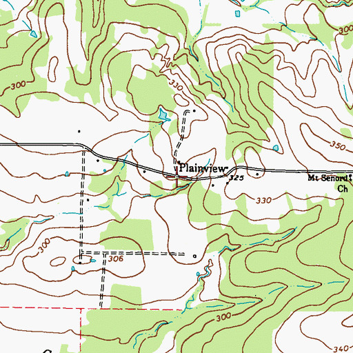 Topographic Map of Plainview, TX
