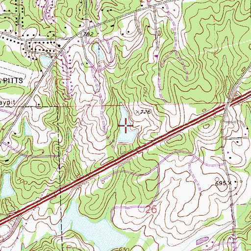Topographic Map of Orr Estates Lake, AL