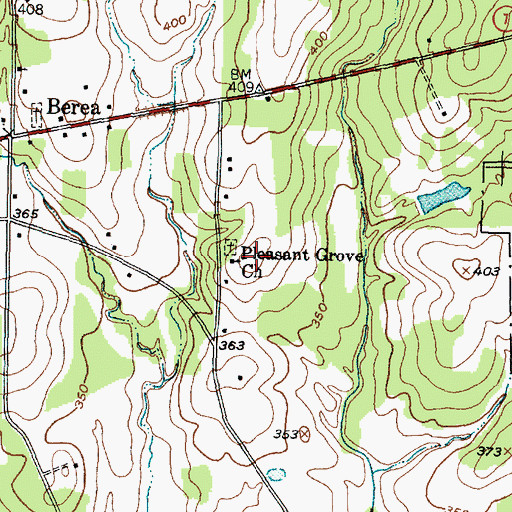 Topographic Map of Pleasant Grove Church, TX