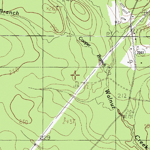 Topographic Map of Pleasant Hill Cemetery, TX
