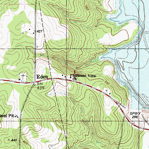 Topographic Map of Pleasant Hill School, TX