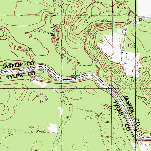 Topographic Map of Pole Ridge Branch, TX