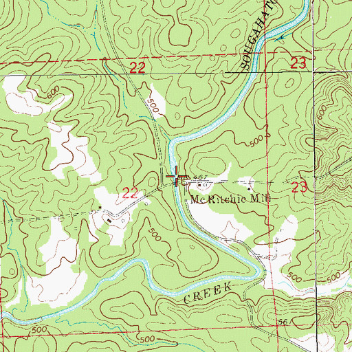 Topographic Map of Page Bridge, AL