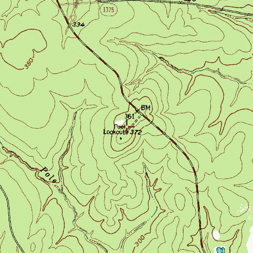 Topographic Map of Pool Lookout, TX