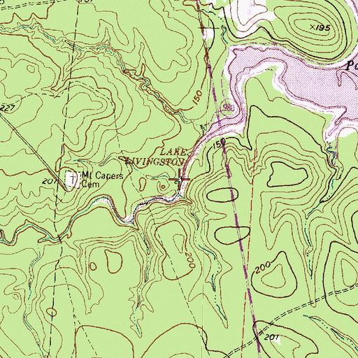 Topographic Map of Pools Creek, TX