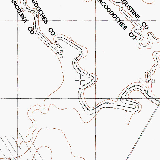 Topographic Map of Pophers Creek, TX