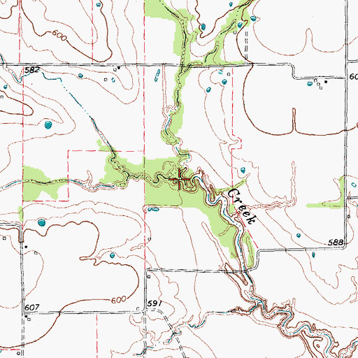 Topographic Map of Pot Creek, TX