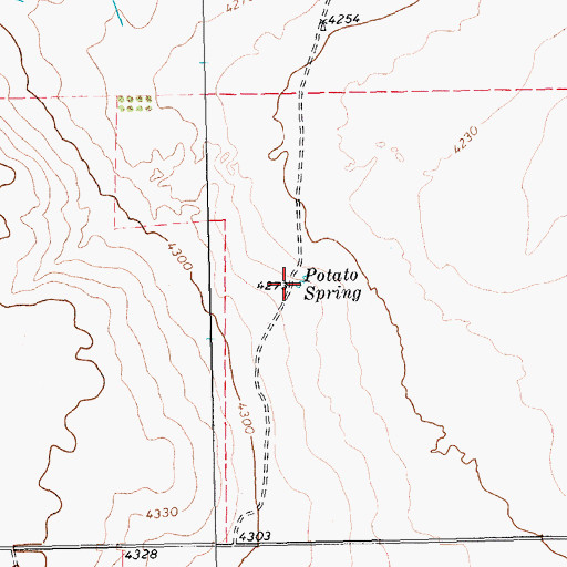 Topographic Map of Potato Spring, TX