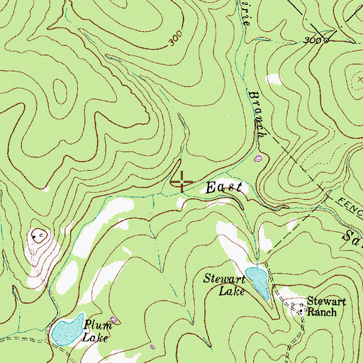 Topographic Map of Prairie Branch, TX