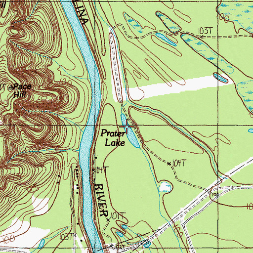 Topographic Map of Prater Lake, TX