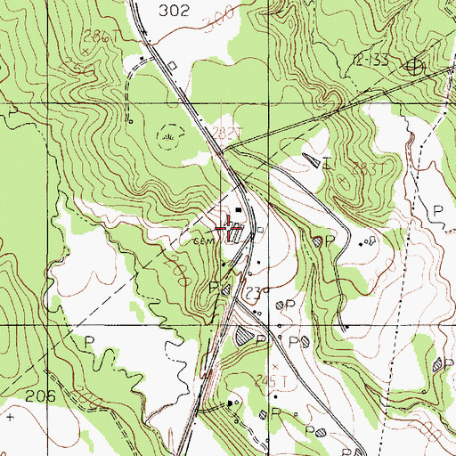 Topographic Map of Pratt Cemetery, TX