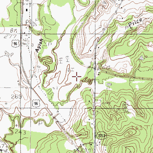 Topographic Map of Price Branch, TX
