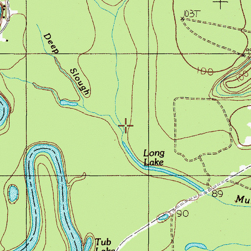 Topographic Map of Primrose Slough, TX