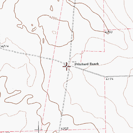 Topographic Map of Pritchard Ranch, TX
