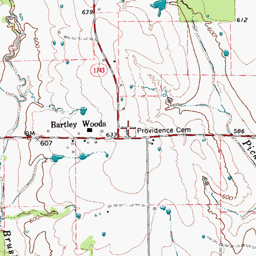 Topographic Map of Providence Cemetery, TX
