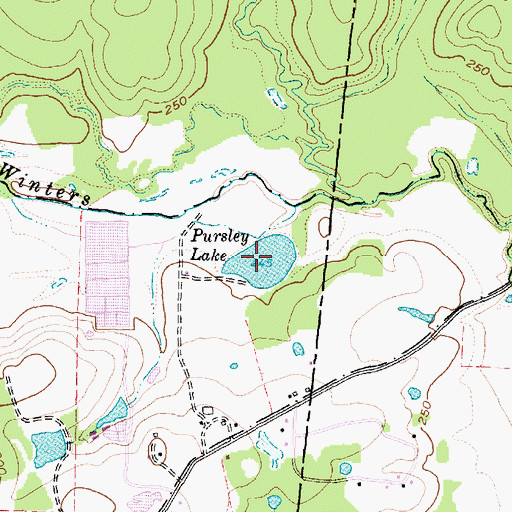 Topographic Map of Pursley Lake, TX