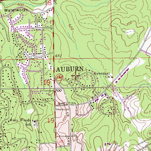 Topographic Map of Pickwood, AL
