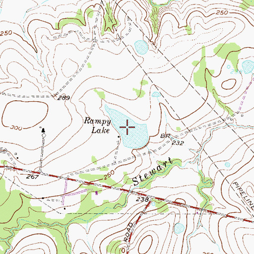 Topographic Map of Rampy Lake, TX