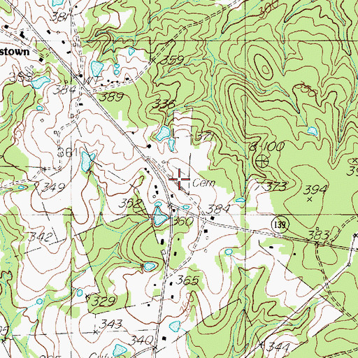 Topographic Map of Rather Cemetery, TX
