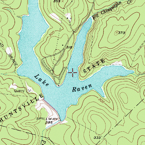 Topographic Map of Lake Raven, TX