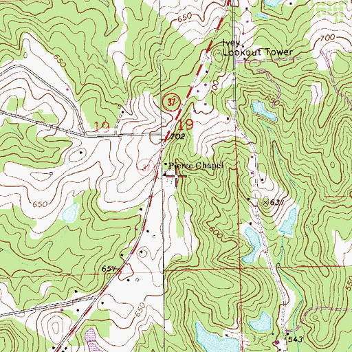 Topographic Map of Pierce Chapel Cemetery, AL