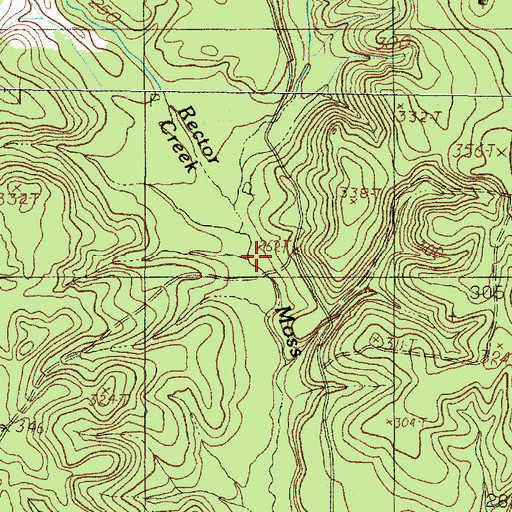 Topographic Map of Rector Creek, TX