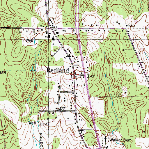 Topographic Map of Redland, TX