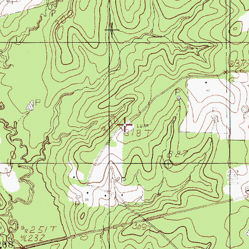 Topographic Map of Redlands Cemetery, TX