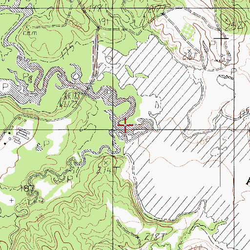 Topographic Map of Reeves Creek, TX