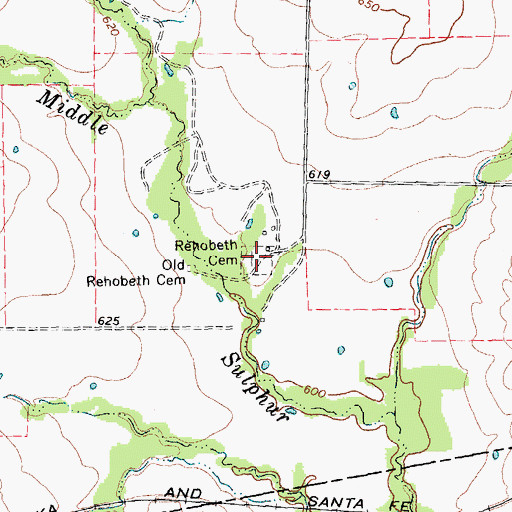 Topographic Map of Rehobeth Cemetery, TX