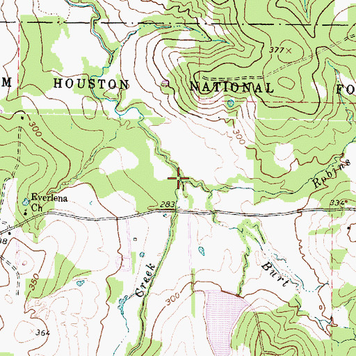 Topographic Map of Robins Creek, TX