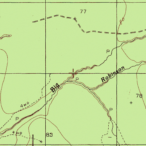 Topographic Map of Robinson Branch, TX
