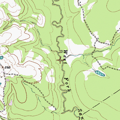 Topographic Map of Robinson Creek, TX