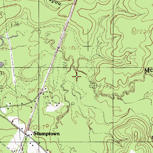 Topographic Map of Rock Creek, TX