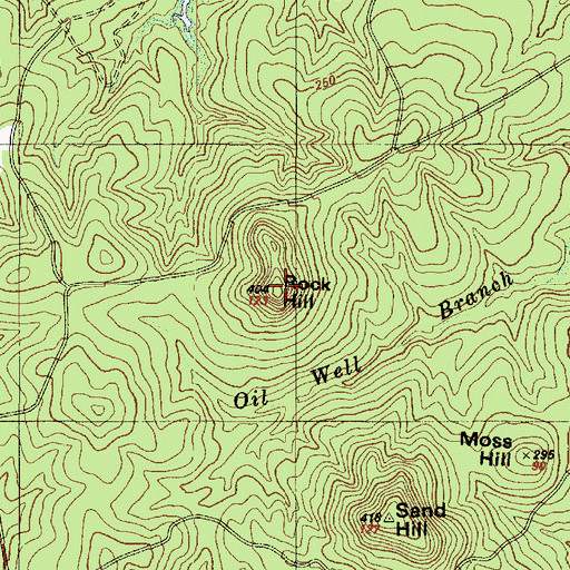 Topographic Map of Rock Hill, TX