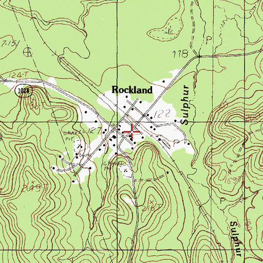 Topographic Map of Rockland, TX