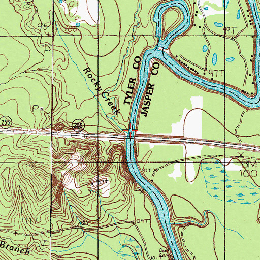 Topographic Map of Rocky Creek, TX