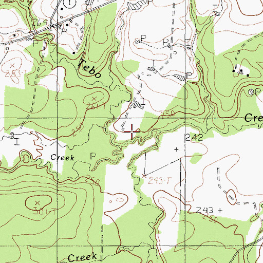 Topographic Map of Rocky Creek, TX