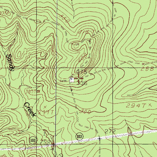 Topographic Map of Rocky Mount Church, TX