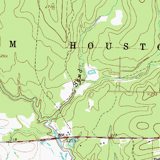 Topographic Map of Ross Branch, TX