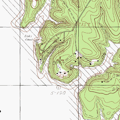 Topographic Map of Runnels Cemetery, TX
