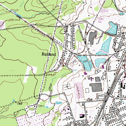 Topographic Map of Rutland, TX
