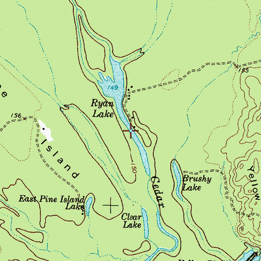 Topographic Map of Ryan Lake, TX