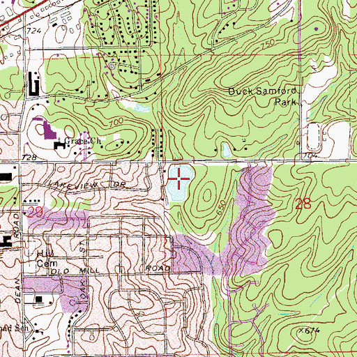Topographic Map of Prather Lake, AL