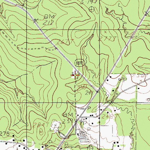 Topographic Map of Saint Peter Church, TX