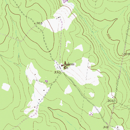 Topographic Map of Salem Church, TX
