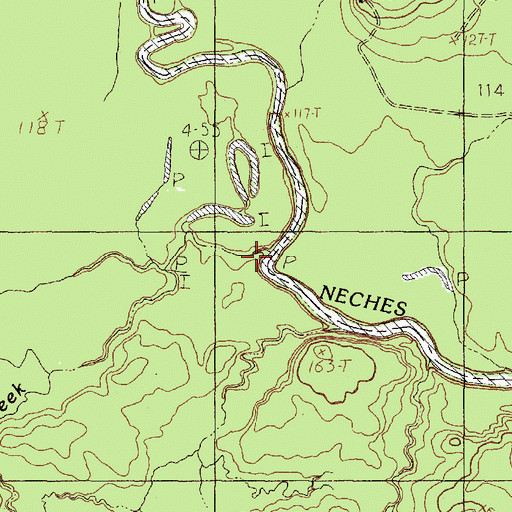 Topographic Map of Saline Creek, TX