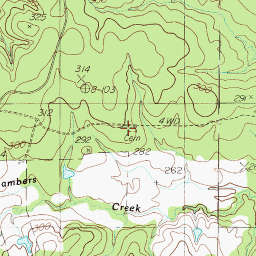 Topographic Map of Sample Cemetery, TX