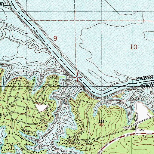 Topographic Map of Sand Branch, TX